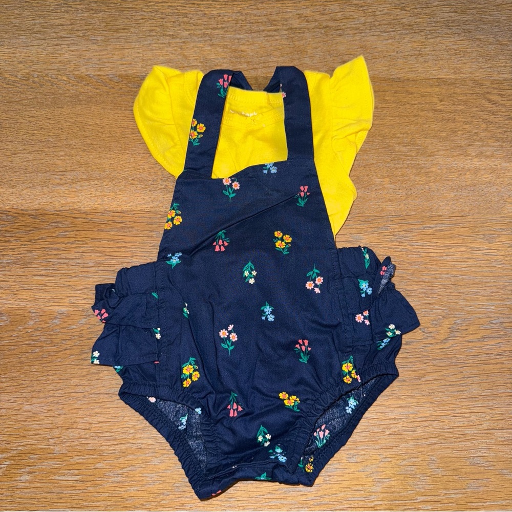Carter’s 2-Piece Flutter-Sleeve Tee & Bubble Romper Set - Baby Girl.